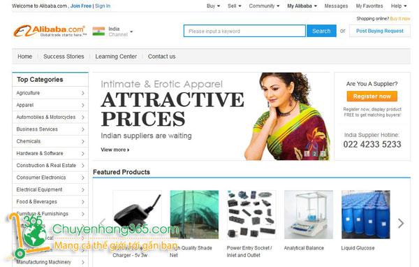 Web mua đồ Trung Quốc giá rẻ Alibaba