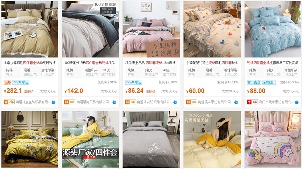Link shop Taobao chăn ga gối nệm chất lượng
