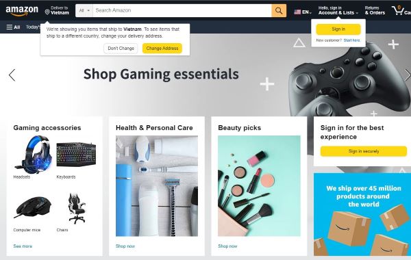 Trang thương mại điện tử Amazon 